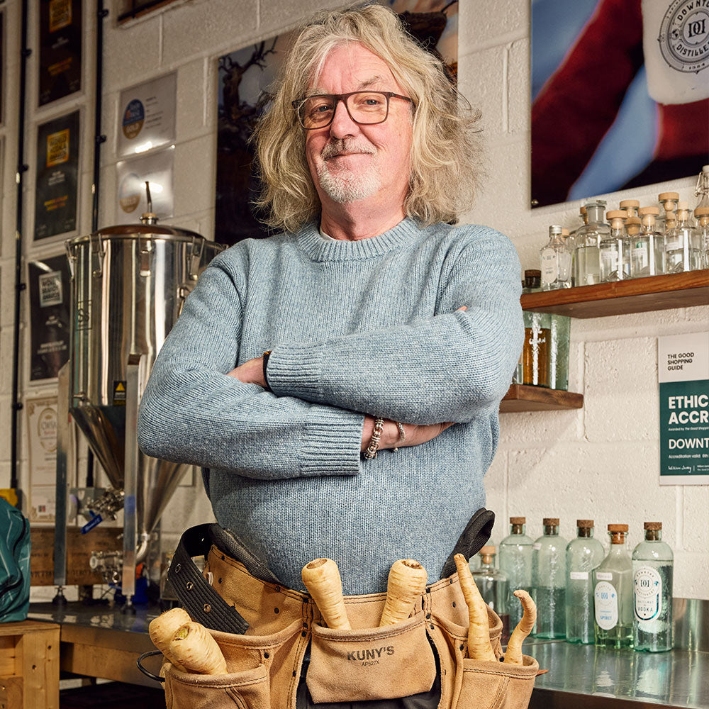 James May at the James Gin Distillery.